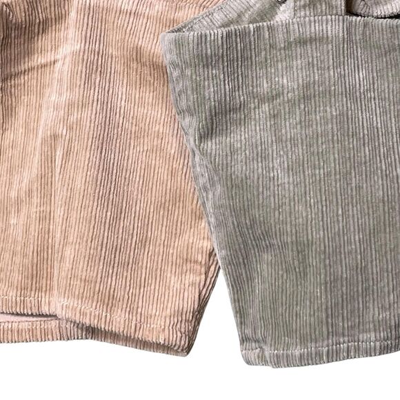 Forever 21 Crop Top Womens Small Tan Sage Corduroy Button Front Back Zip Lot 2 - Picture 11 of 12